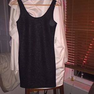 Black dress with metallic gold texture